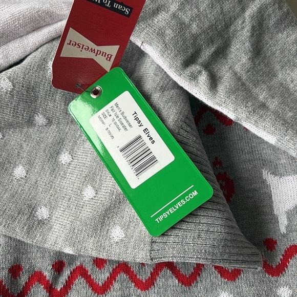 Tipsy Elves Men’s Budweiser Ugly Christmas Sweater NEW! - Picture 5 of 6